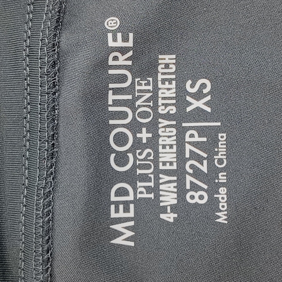 Med Couture Plus + One Women's Pewter Maturity Scrub Pants Size XS 4 Way Stretch - Picture 10 of 16